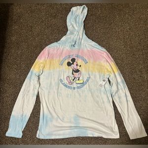 Pastel Tie-Dye Mickey classic and original lightweight hoodie  NWT